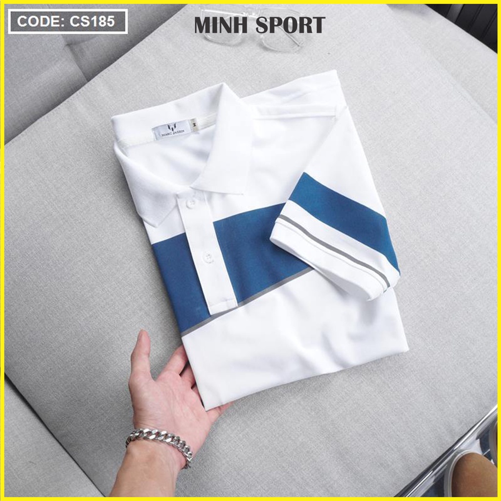 Áo Thun Polo Nam Có Cổ Phối Kẻ Sọc Ngắn Tay, Chất Vải Co Giãn, Thấm Hút Mồ Hôi Tốt mã AO.38