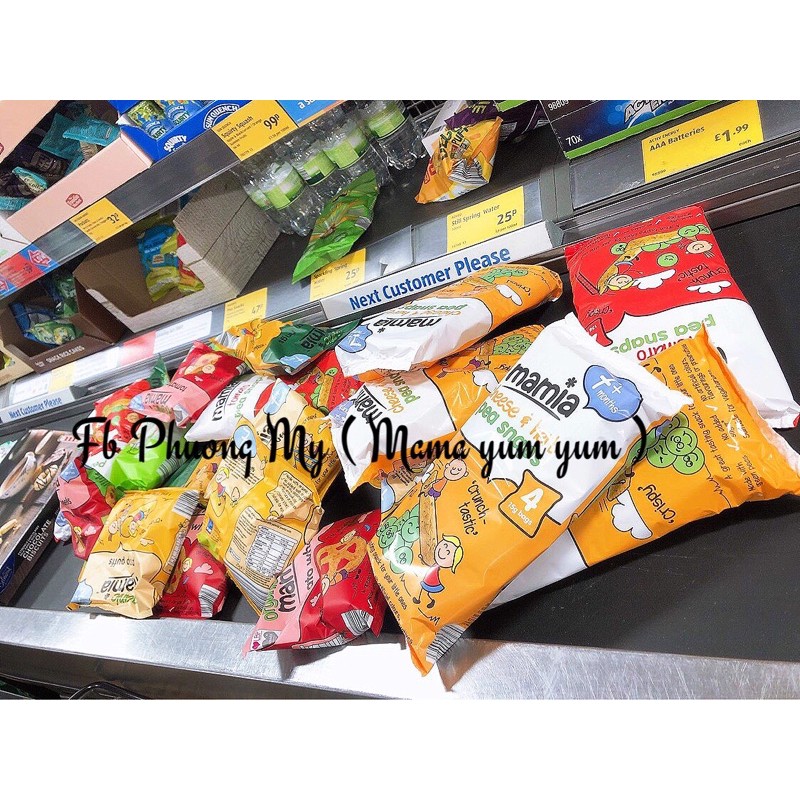 Date 2022 Bánh snack ăn dặm Organic Mamia cho bé 7 tháng của UK Anh