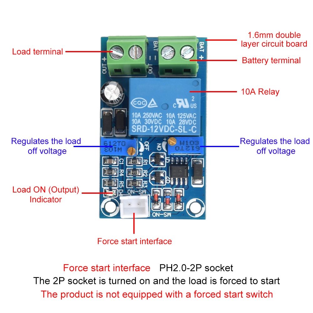 PCBFUN 12V Auto Recovery Recovery Pin Protect