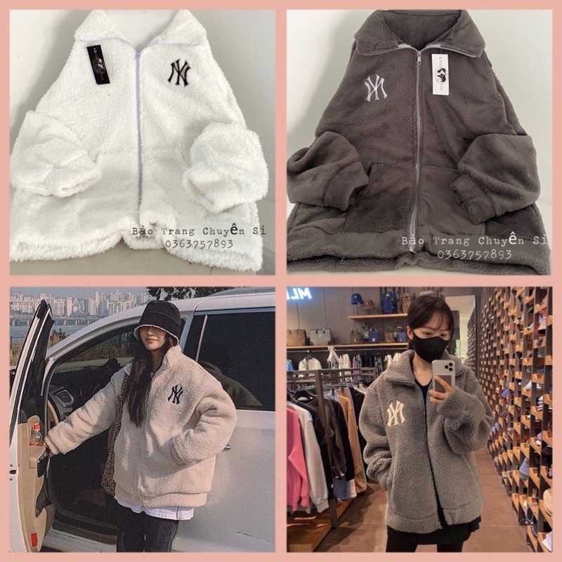 Áo Khoác Lông Thêu Chữ N.Y Chất Dày Form Unisex FREESHIP có hình thật