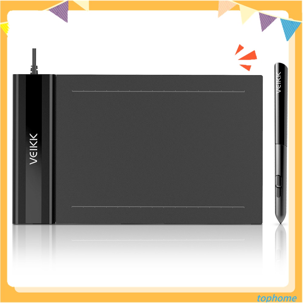 Máy Tính Bảng Vẽ Tranh Điện Tử VEIKK S640 6*4" 5080LPI Với Bút Áp Lực Thụ Động 8192 Mức Tẩy Bằng Tay Một Chạm