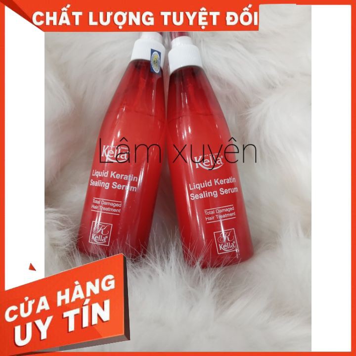 Sữa / Xịt nước dưỡng Keratin sealing serum phục hồi Kella đỏ 250ml  FREESHIP  nuôi dưỡng tóc khỏe.,cải thiện, phục hồi