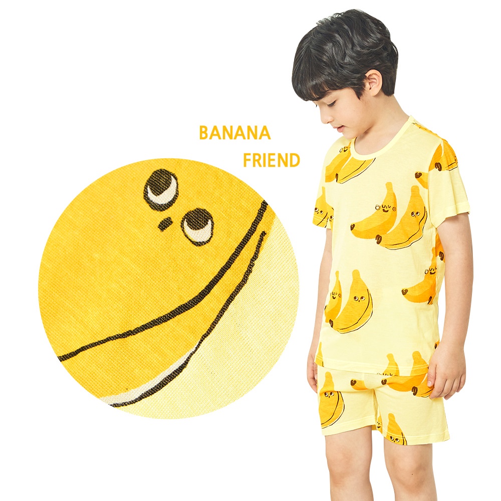 Đồ bộ ngắn tay quần áo Cool Feel mịn siêu mỏng mát mặc nhà mùa hè cho bé trai Unifriend Hàn Quốc U3039