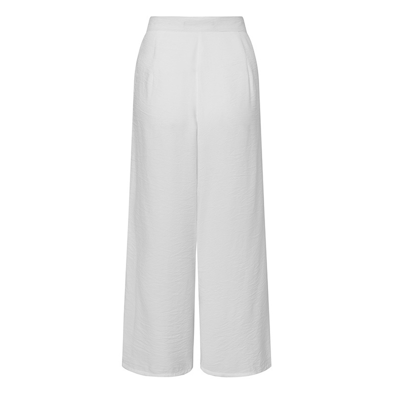 Quần Zanzea ống rộng eo cao màu trơn thời trang đơn giản cho nữ