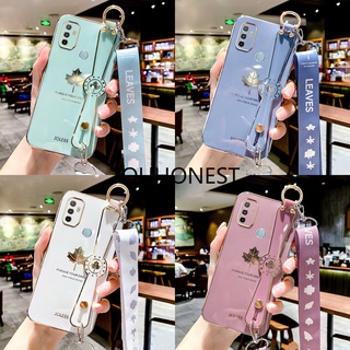 Ốp Điện Thoại Silicon Mềm Họa Tiết Lá Phong Có Dây Đeo Cho Casing Tecno Camon 15 Case Tecno Camon 16 Case Tecno Camon 18 Case Tecno Pova 2 Case Tecno Pop 5 LTE Soft Silicone Protective New Maple Leaf Wrist Band With Rope Phone Cases