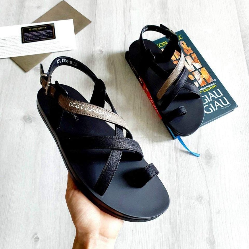 Dép Sandal Nam Dolce&amp;Gabana Da napal học sinh thiết kế độc lạ đế cao su form dáng thể thao chống thấm nước full box