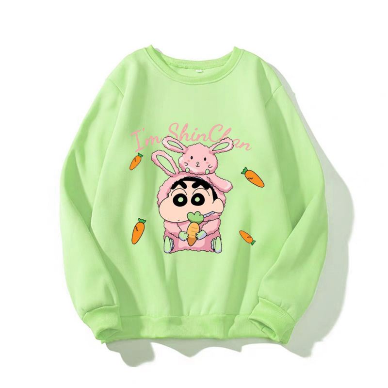 Áo sweater unisex nỉ in nhiều màu shin bút chì size35-70kg