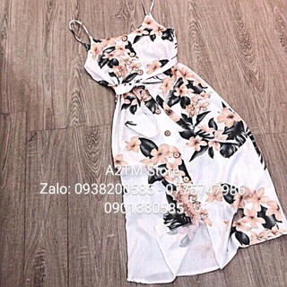 ĐẦM MAXI SUÔNG 2 DÂY HOA CÚC