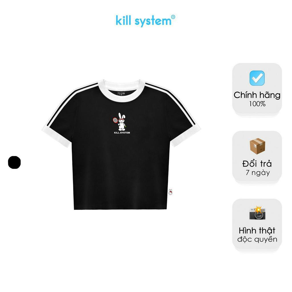 Áo thun baby tee Kill System Minji màu đen chất thun co giãn