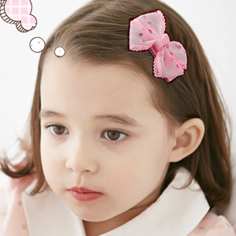 Set 10 Kẹp Tóc Ruy Băng Dễ Thương Cho Bé Gái