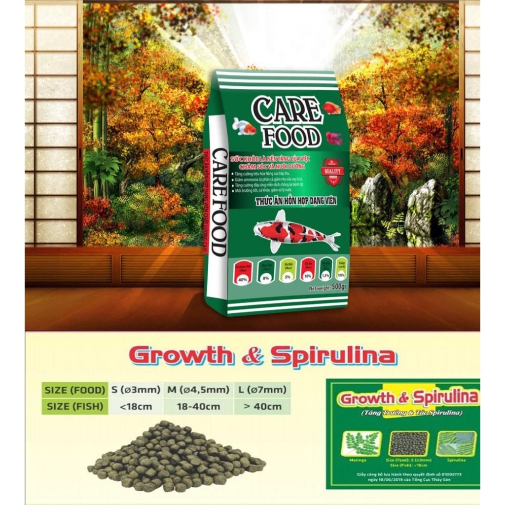THỨC ĂN CÁ KOI, CÁ VÀNG CARE FOOD 500G
