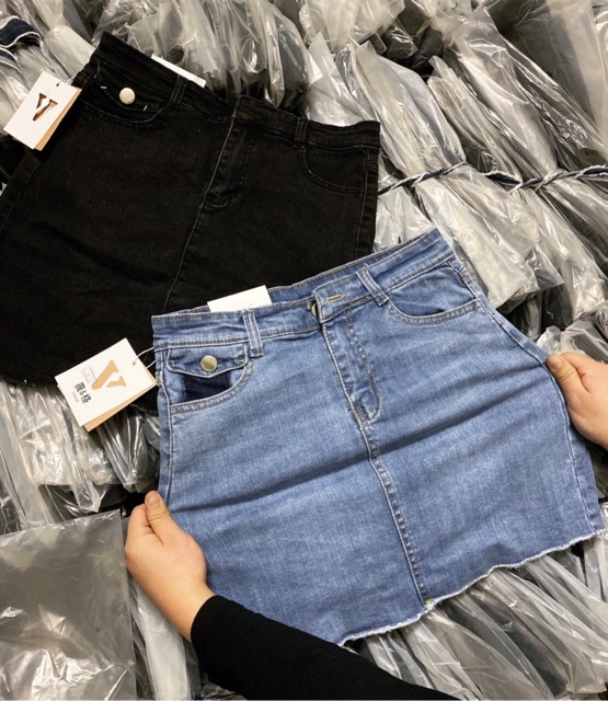 [ Mã FAXANH55 giảm 10K đơn 50K] BÁN SỈ CHÂN VÁY JEAN NGẮN 2 MÀU M612-613 CHO NỮ | BigBuy360 - bigbuy360.vn