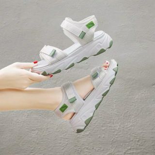 Dép quai hậu sandal nữ hai quai  đế màu 4cm dây dù cực bền hot trend