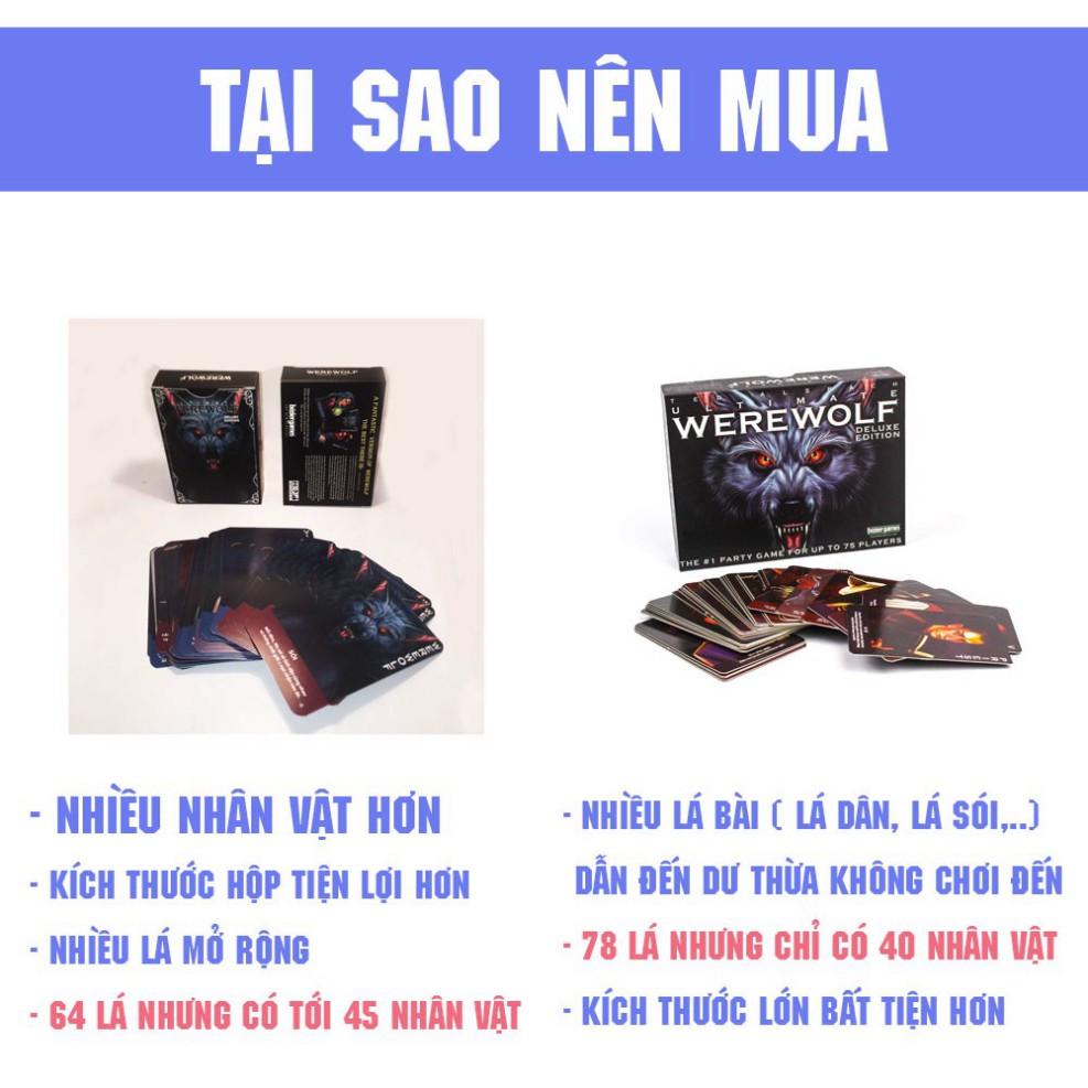 COMBO MA SÓI ULTIMATE DELUXE + 1 BỘ UNO bản dày - GIÁ RẺ TIỆN LỢI S020