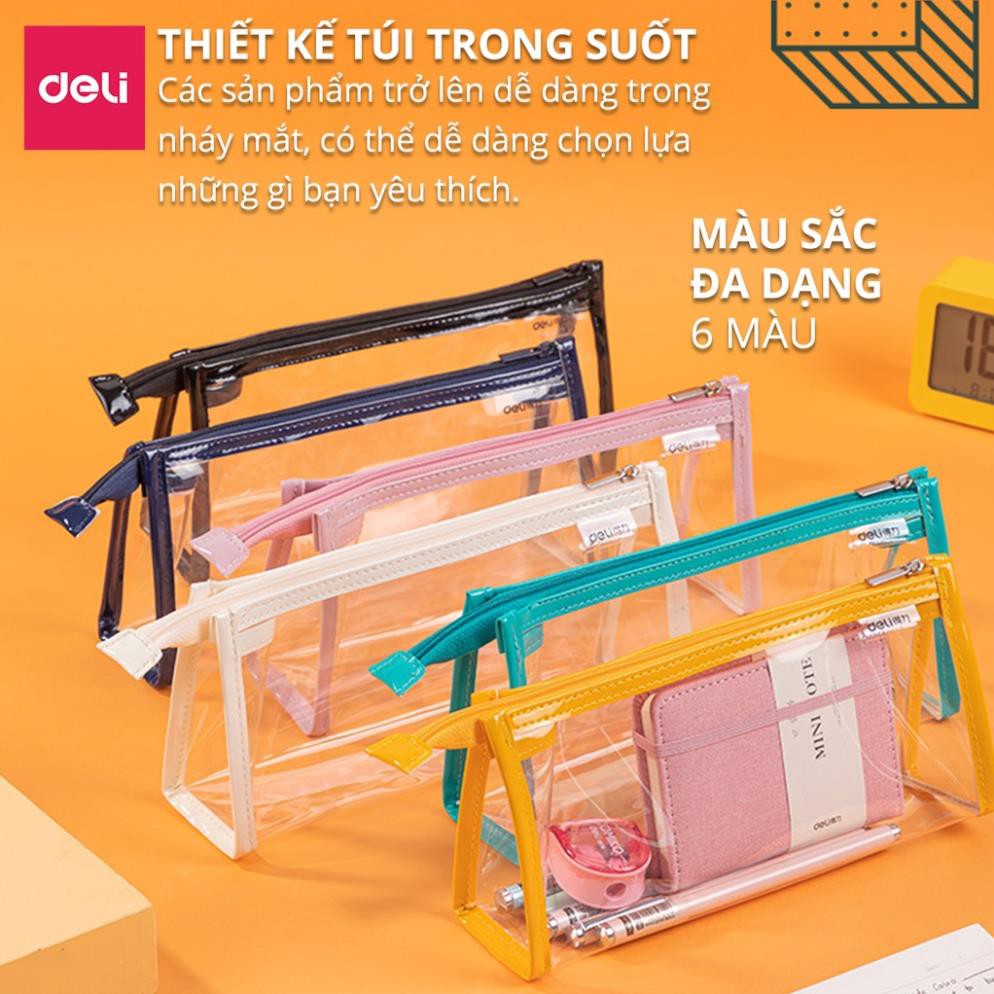 Túi đựng bút đồ dùng cá nhân trong suốt Deli - 67027