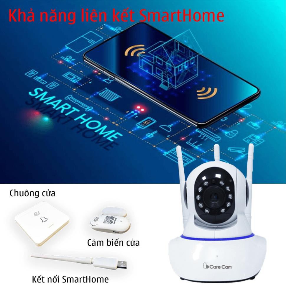 CAMERA CARECAM 3 RÂU FULL HD 1080P SIÊU NÉT- Phần mềm AI thông minh | BigBuy360 - bigbuy360.vn