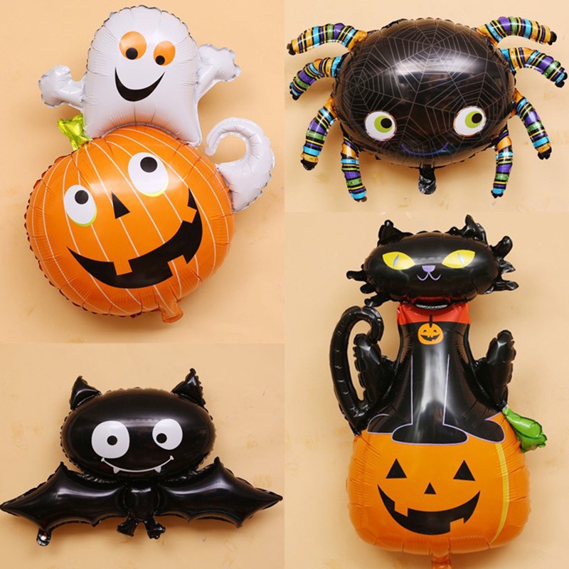 Bong bóng lá nhôm hình hoạt hình xinh xắn trang trí lễ Halloween