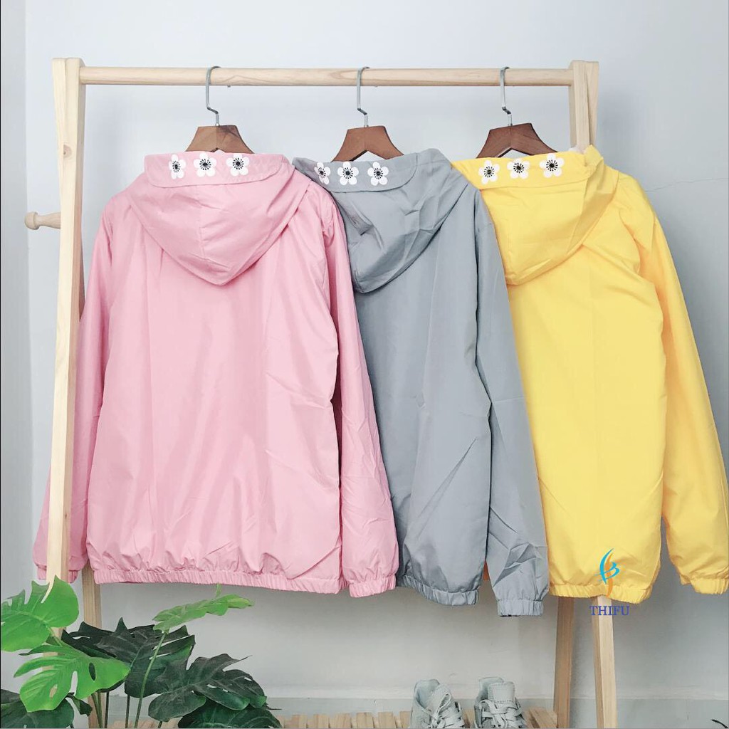 [Ảnh Thật]Áo Khoác Dù Nữ 2 Lớp 3 Bông Hoa Free Size 70kg AK18 | BigBuy360 - bigbuy360.vn