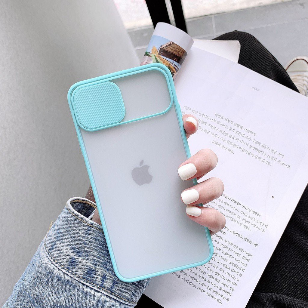Ốp lưng iPhone nắp trượt nhám mờ che cam bảo vệ camera 6/6s/7/8/plus/x/xs/xs max/11/12/pro/11 pro max | BigBuy360 - bigbuy360.vn