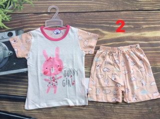 Bộ cotton sợi tre bé gái