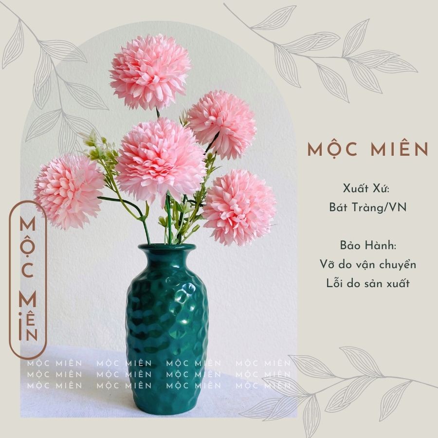 Lọ hoa mini decor màu Pastel Xanh Mint, Xanh Dương, Xanh Ngọc, gommocmien bình gốm sứ Bát Tràng