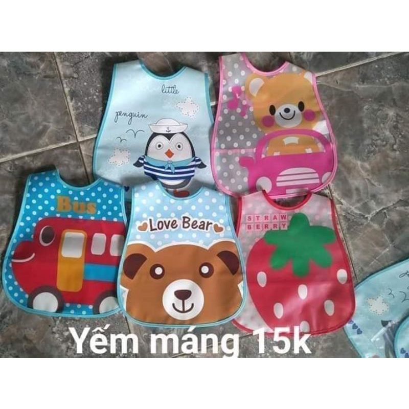 Yếm máng cho bé ăn dặm nilon chống thấm