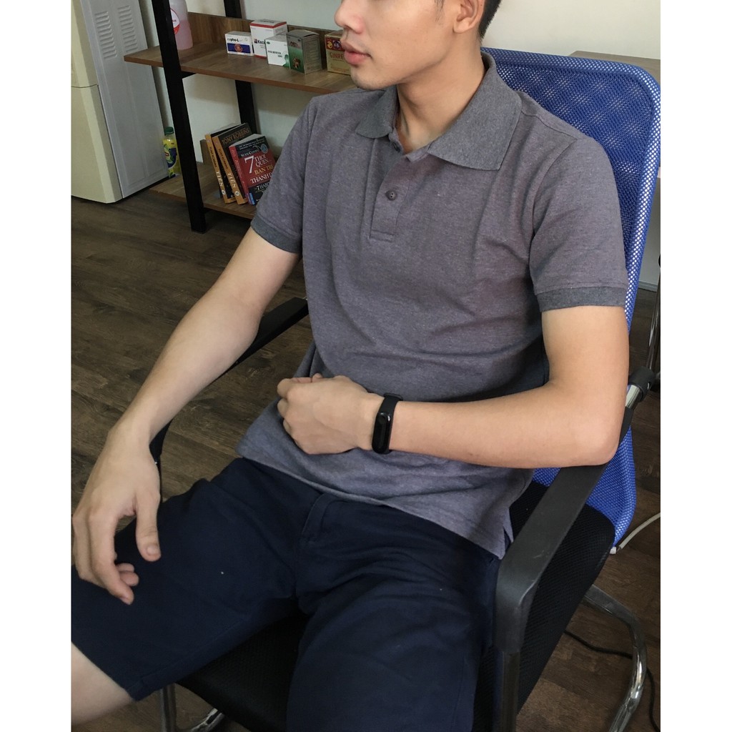 Áo Polo Xám Đậm Basic