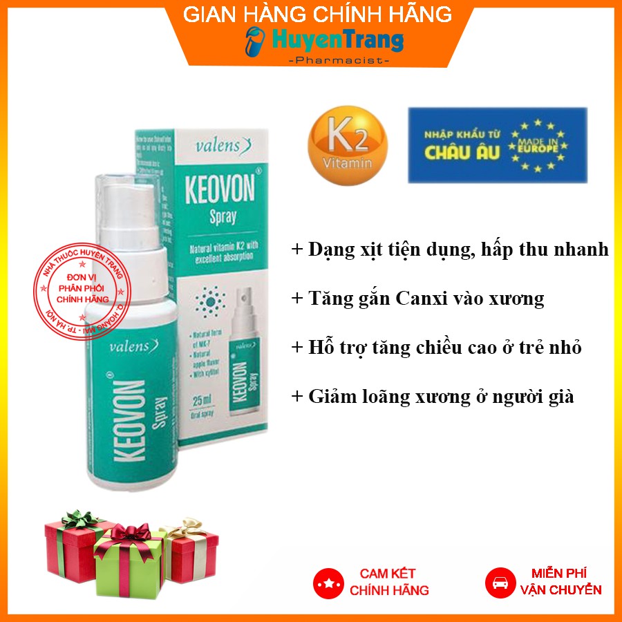 (Tặng Quà Xinh) Keovon Spray Vitamin K2 - Hấp thu Canxi Tối Đa (Chai 25ml) thumbnail