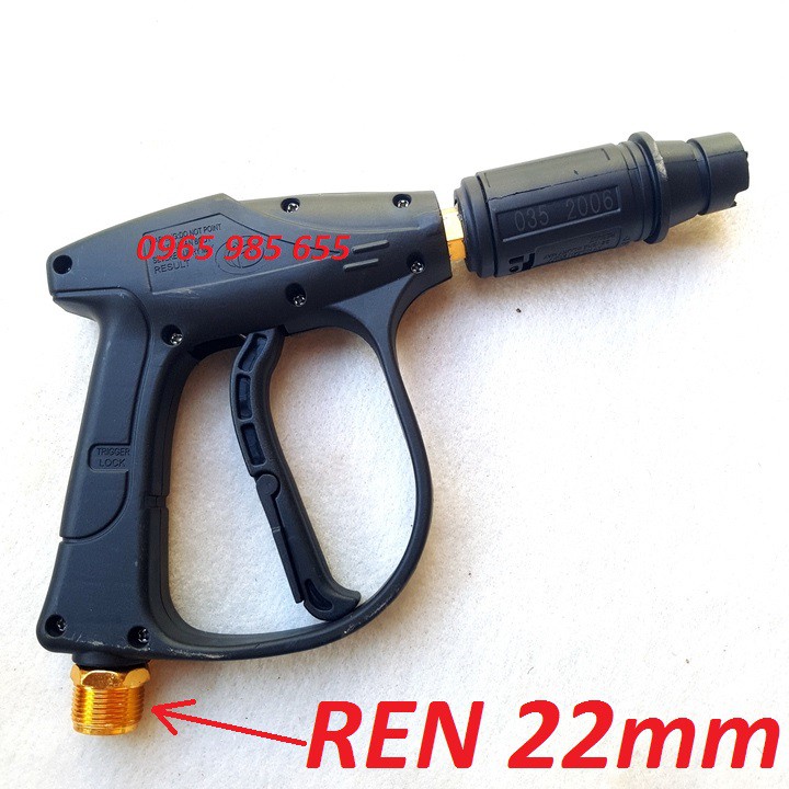 Súng xịt rửa xe áp lực ren ngoài phi 22 siêu mạnh ( Loại còn đen)