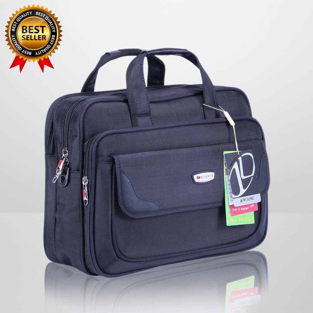 Cặp laptop thời trang nam nữ, có quai đeo chéo, chống nước Kim Long KL12 đen