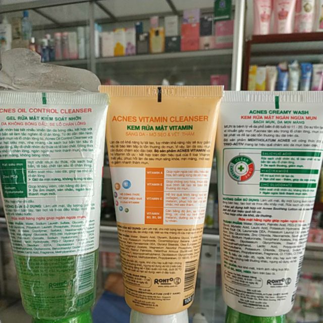 SỮA RỮA MẶT SẠCH NHỜN & MỤN THÂM ACNES LỚN 100G, HÀNG CHÍNH HÃNG