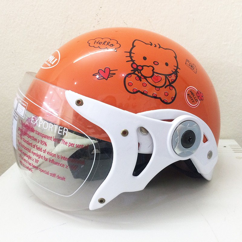 Mũ Napoly viền cam tem hello kitty