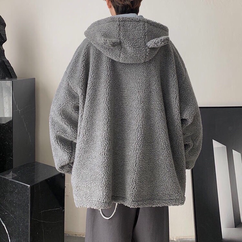 Áo Khoác Unisex  Lông Tai Gấu Logo Ngực  dưới 70kg - Dáng Rộng Khóa Kéo G083 - HT STORE | BigBuy360 - bigbuy360.vn