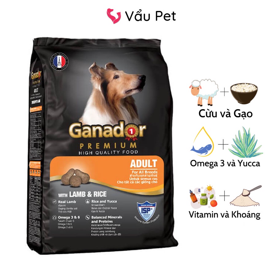 Thức Ăn Cho Chó Ganador Adult 3kg - Hạt Cho Chó Trưởng Thành Vẩu Pet Shop