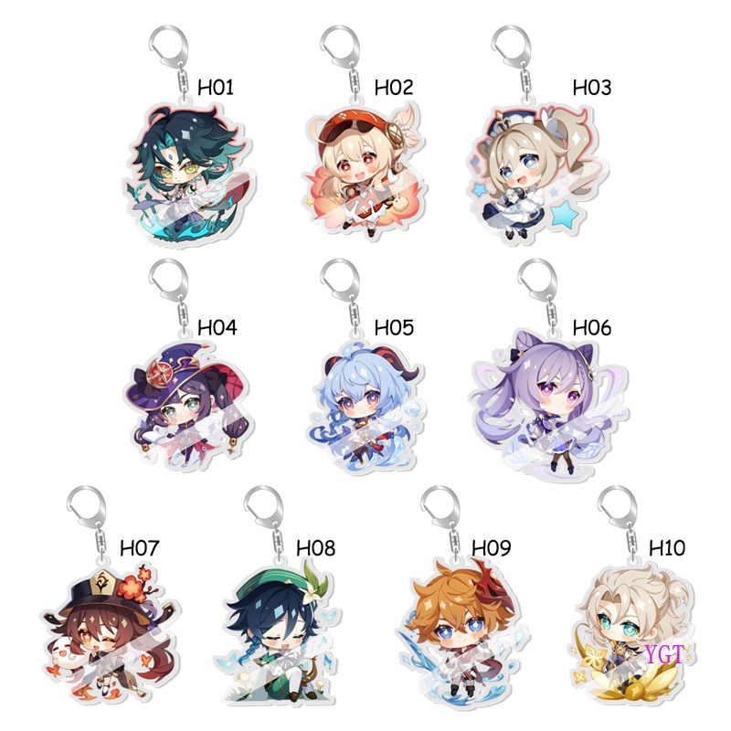 Móc Khóa Nhựa Acrylic Hai Mặt Hóa Trang Nhân Vật Kaedehara Kazuha