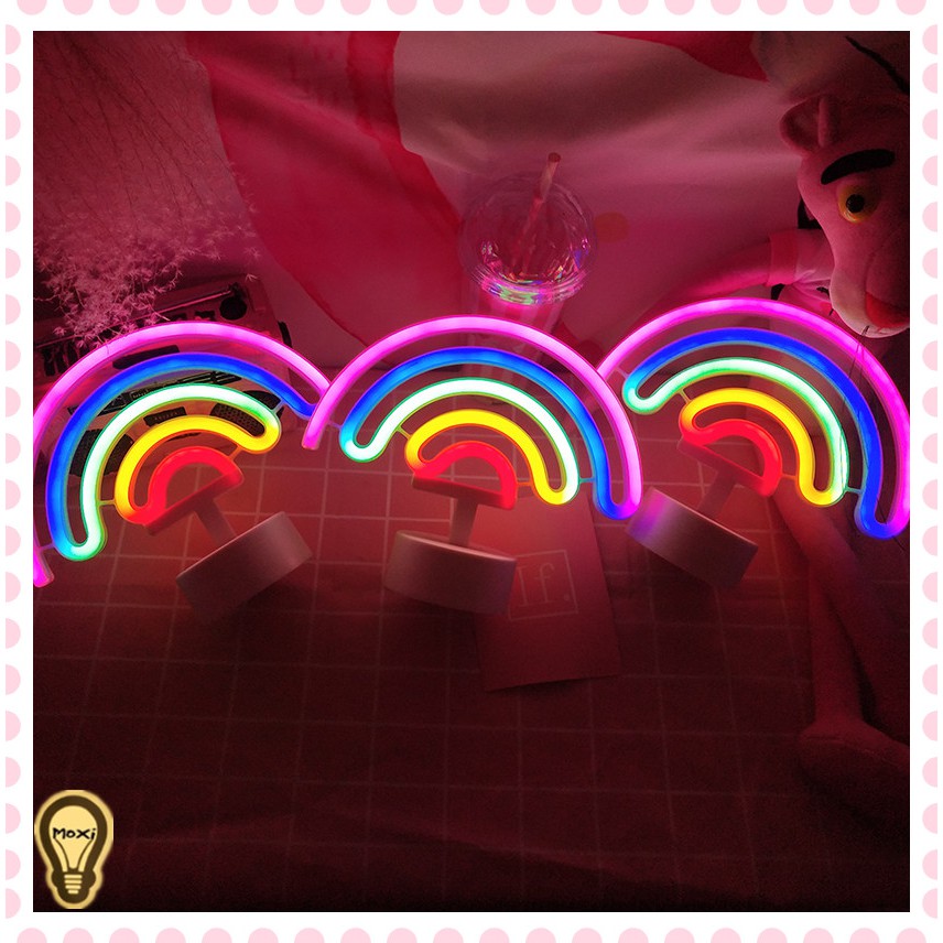 cầu vồng đèn LED neon bảng trang trí đèn đêm phòng ngủ ánh sáng trang trí đêm đèn bàn đèn, làm đèn decor .