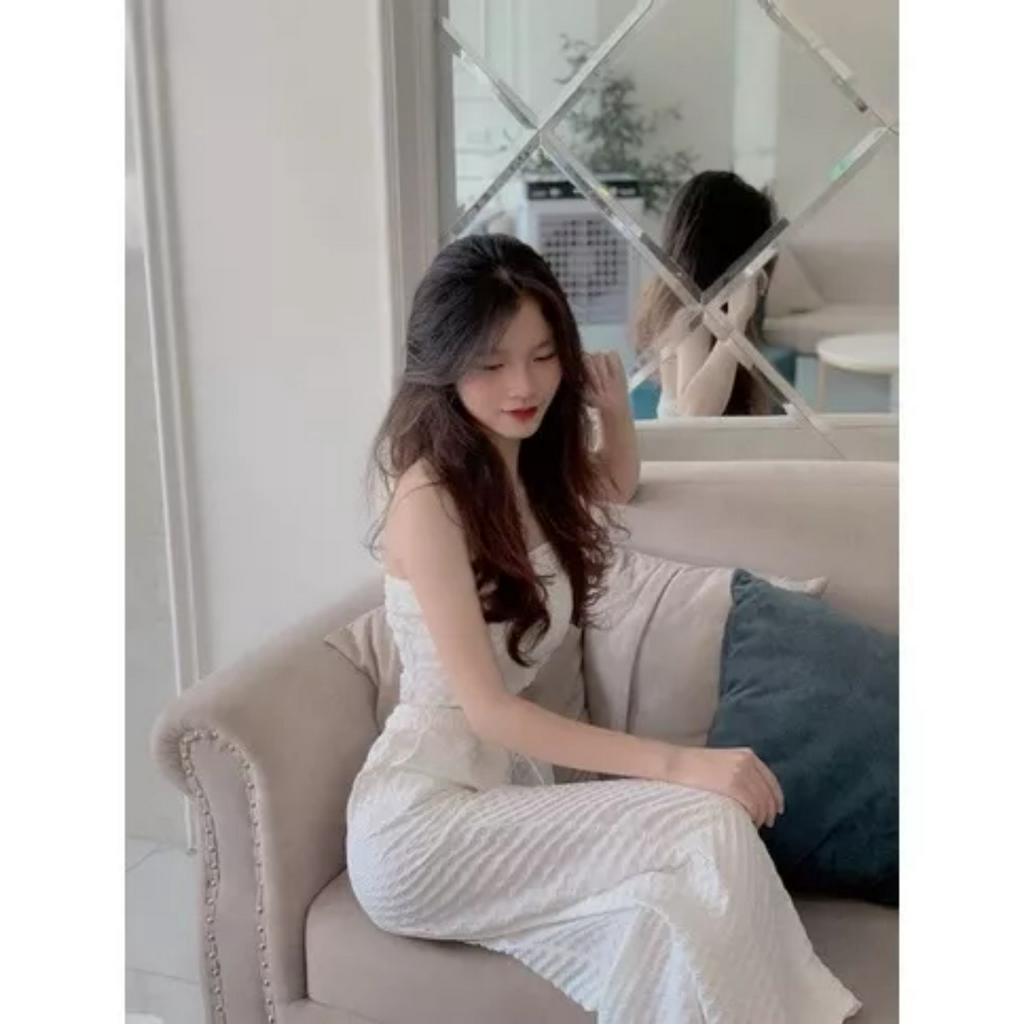 Set bộ hot girl chất gân nổi cao cấp sành điệu áo frop top quần lưng thun co dãn
