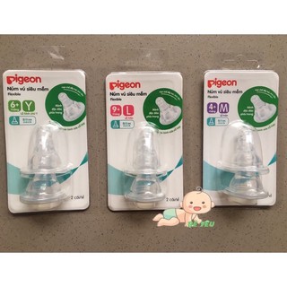 Vỉ 2 chiếc Núm ti Pigeon nội địa cổ hẹp