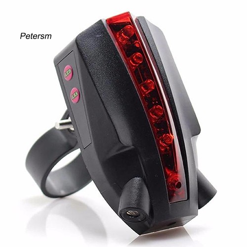 Bộ 2 đèn Laser + 5 LED cảnh báo ánh sáng đỏ in logo cho đuôi xe đạp