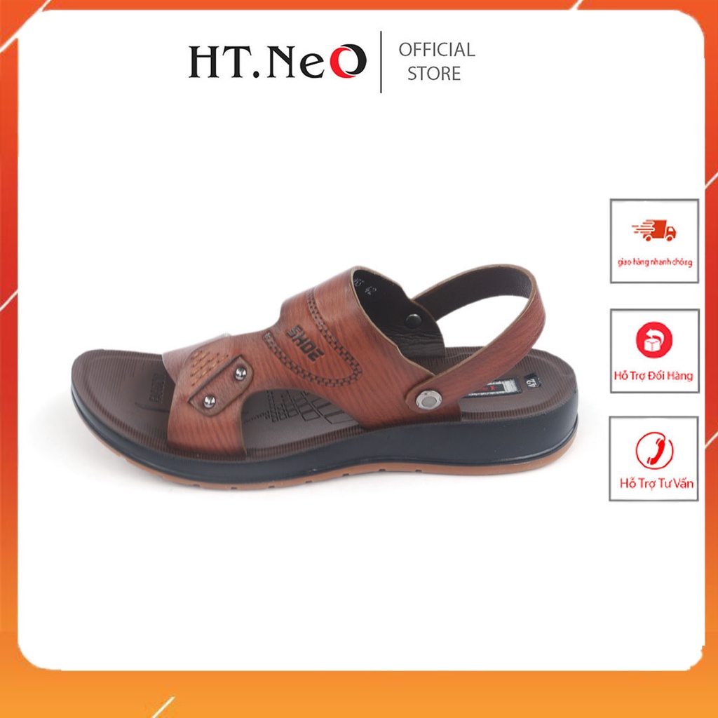 xăng đan nam -dép quai hậu HT.NEO da bò thật,đế kếp cao 3,5cm tôn dáng ,tăng chiều cao,kiểu dáng thanh lịch sd22