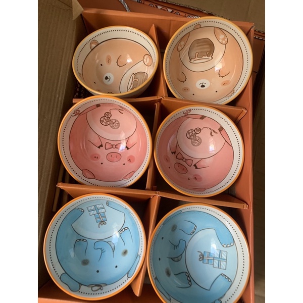 Bộ 6 chén kèm đũa BOHEMIA hộp kèm quai sách