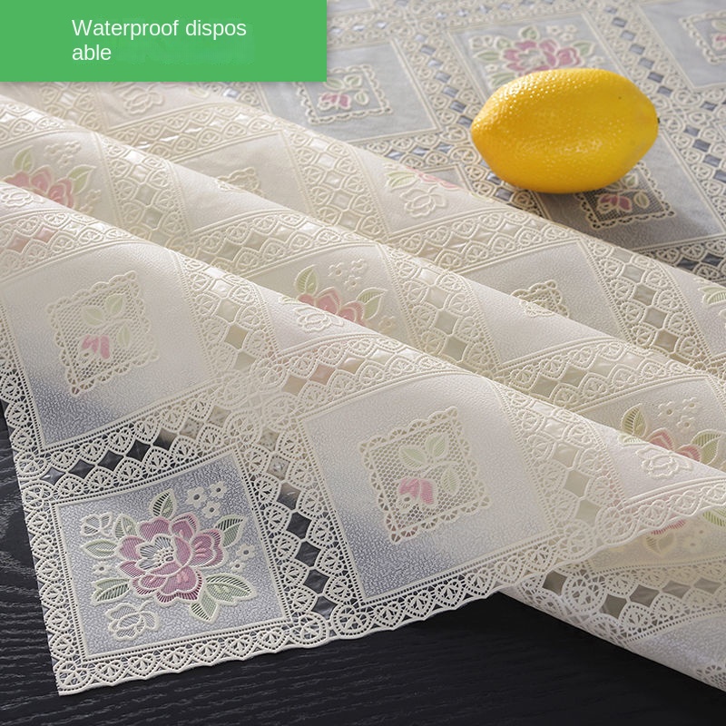 Khăn Trải Bàn Hình Chữ Nhật Bằng Nhựa PVC Chống Thấm Nước/Dầu/Bỏng Dùng Một Lần