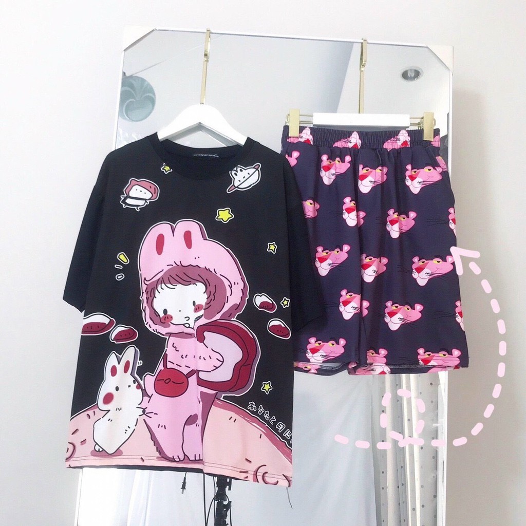 Set đồ bộ hoạt hình ❤️ Bộ mặc nhà Cartoon BÉ THỎ form rộng Freesize Unisex nam nữ Molly Fashion