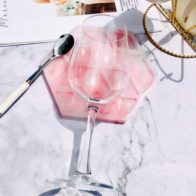 Sa Khuôn Silicon Hình Lục Giác Làm Đế Lót Ly DIY