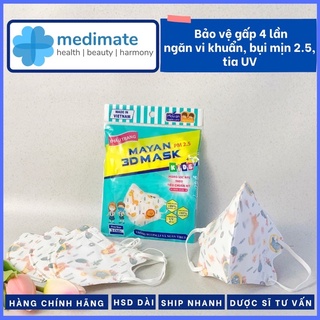 Khẩu trang MAYAN 3D PM 2.5 Kids++ màng lọc N95 theo tiêu chuẩn Mỹ bảo vệ