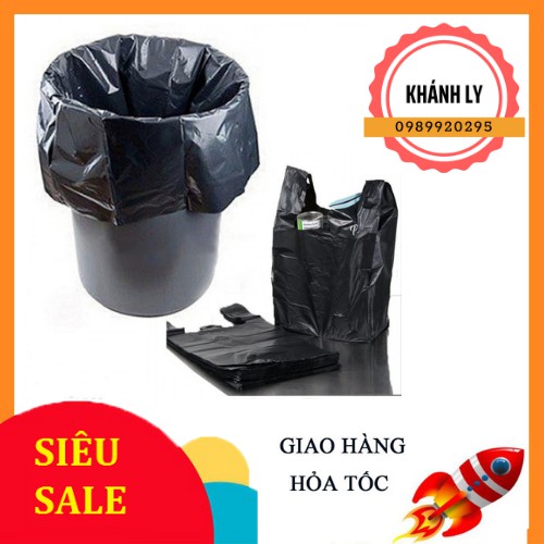 Túi nilong đen đựng rác túi đóng hàng các kích cỡ có quai( 1kg)