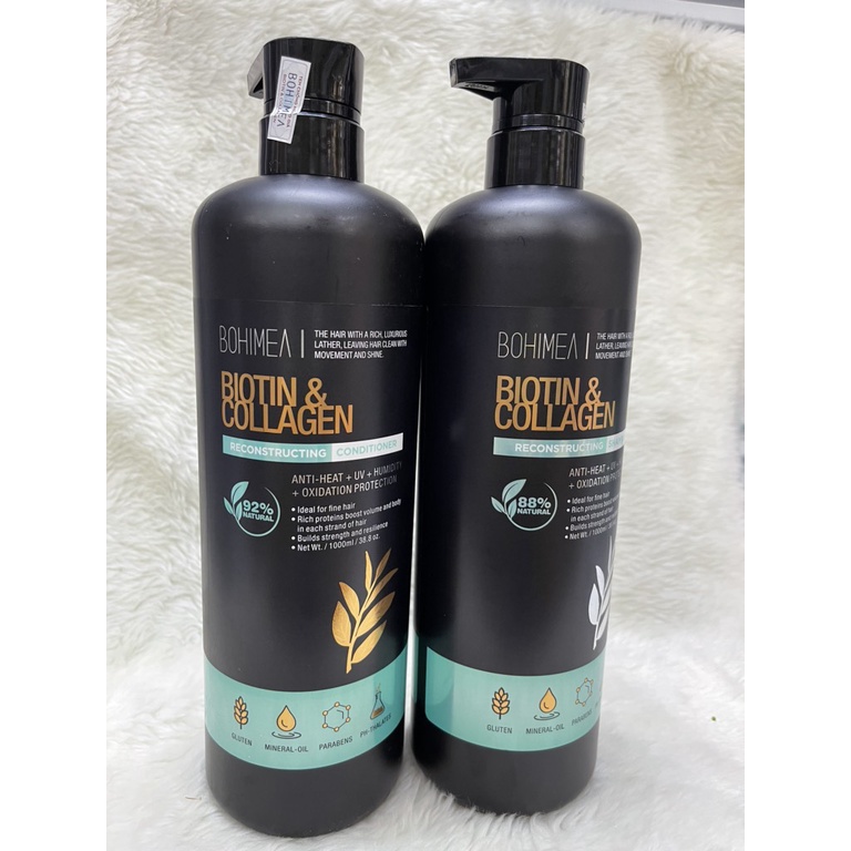 Dầu gội xả phục hồi dưỡng tóc chuyên sâu Biotin Collagen Bohimea