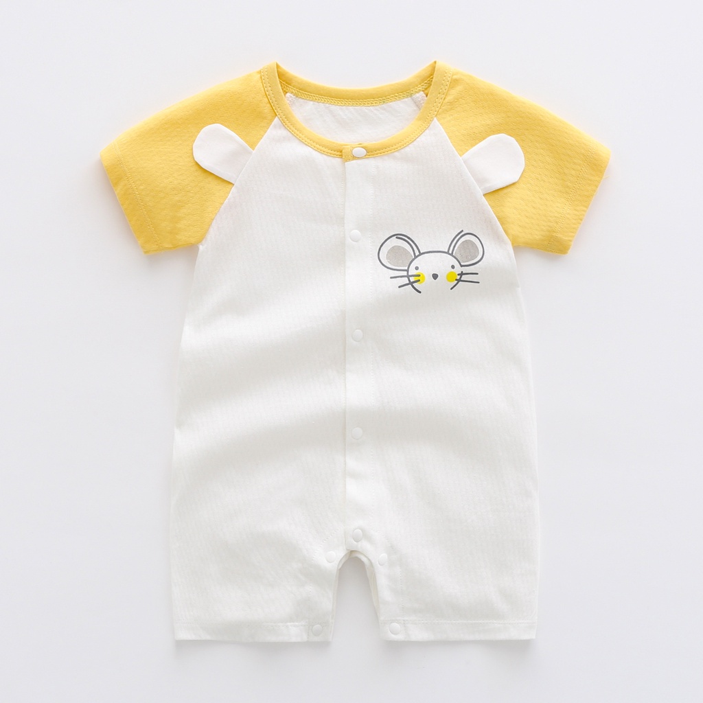 Bộ áo liền quần cotton hoạ tiết hoạt hình dễ thương cho bé yêu