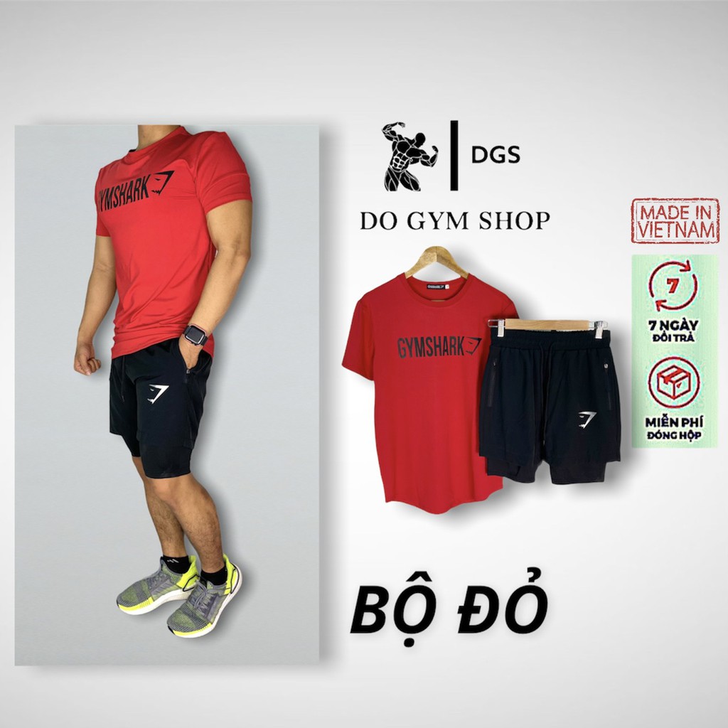 Bộ đồ nam thể thao DO GYM SHOP quần 2 lớp thoáng mát thoải mái chạy bộ tập gym