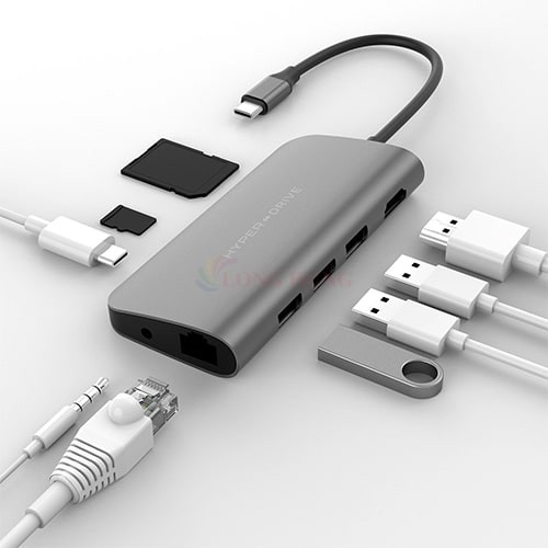 Cổng chuyển đổi HyperDrive 9-in-1 Power USB-C Hub HD30F - Hàng chính hãng